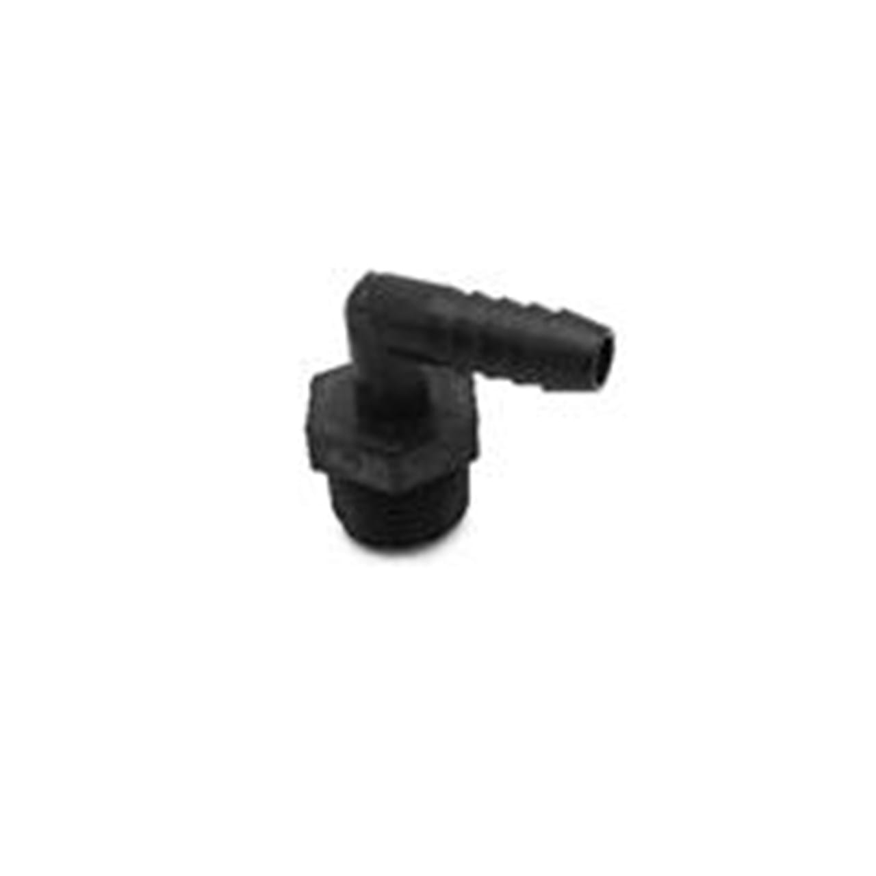 1/2" MPT x 3/8" HB Elbow - Hose Barb 90 Degree Poly