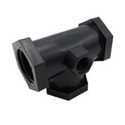 3/4" FPT Tee - Poly with 1/4" FPT Gauge Port  