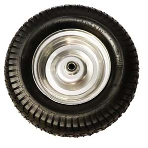 16 x 6.50-8 TL Tire Turf 2-Ply 3" Symmetrical Silver Wheel 
