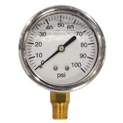 FIMCO Pressure Gauge 0-100 PSI 2 1/2" Liquid Filled