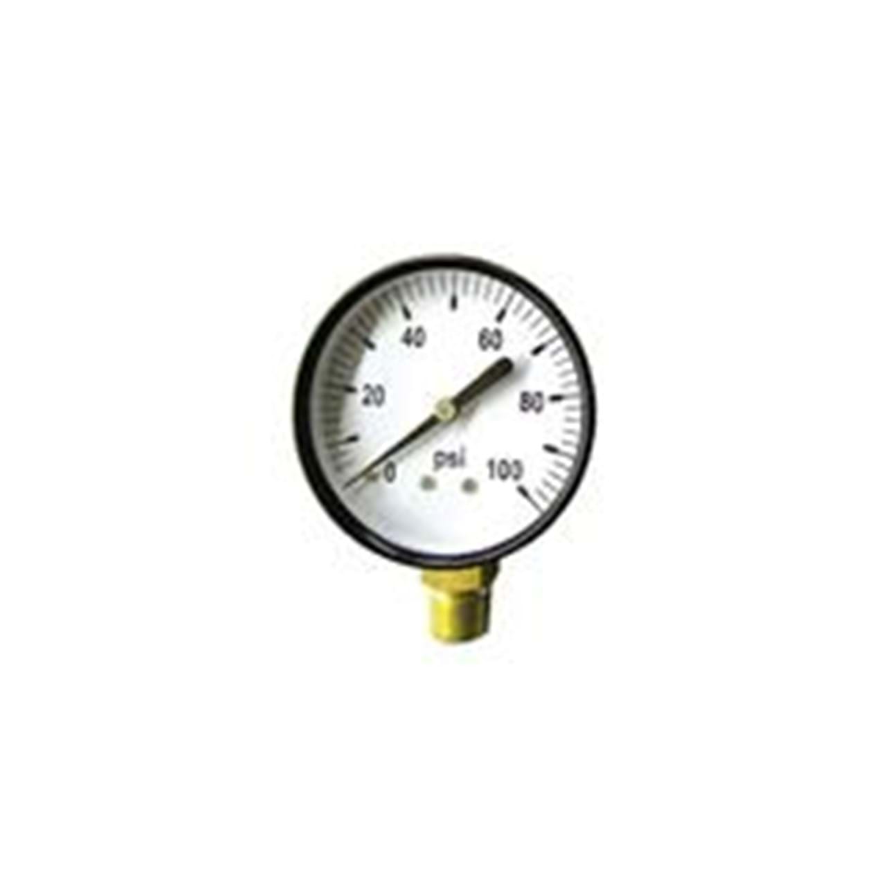 100 PSI GAUGE 2" DIAMETER 1/4" MALE NPT